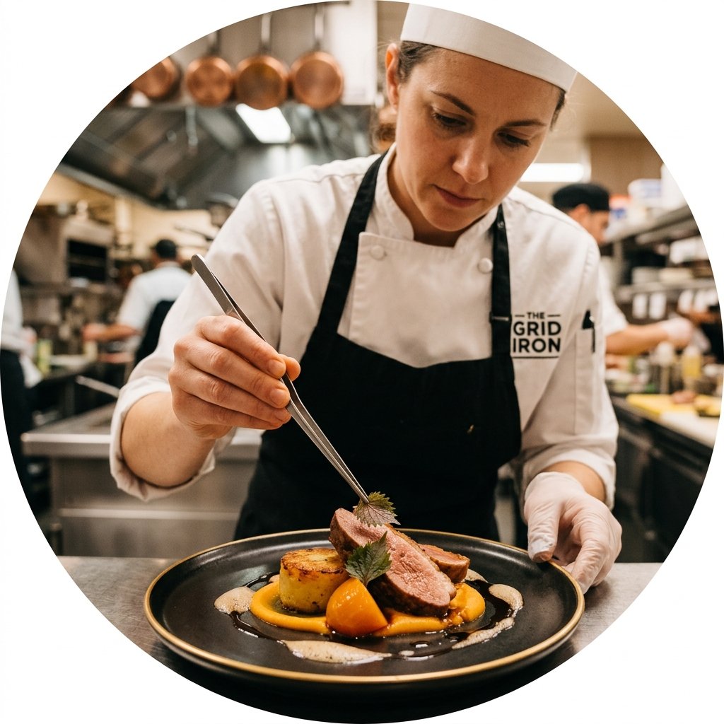 Chef preparando prato